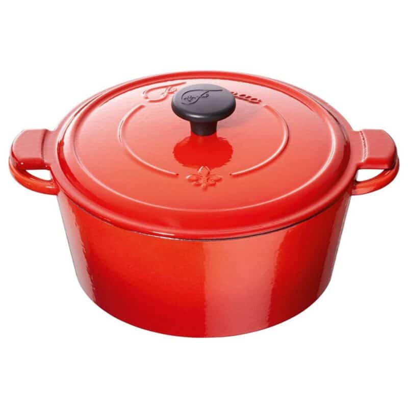 Fontignac Mains Libres Gietijzeren Braadpan Rond Rood 24 cm