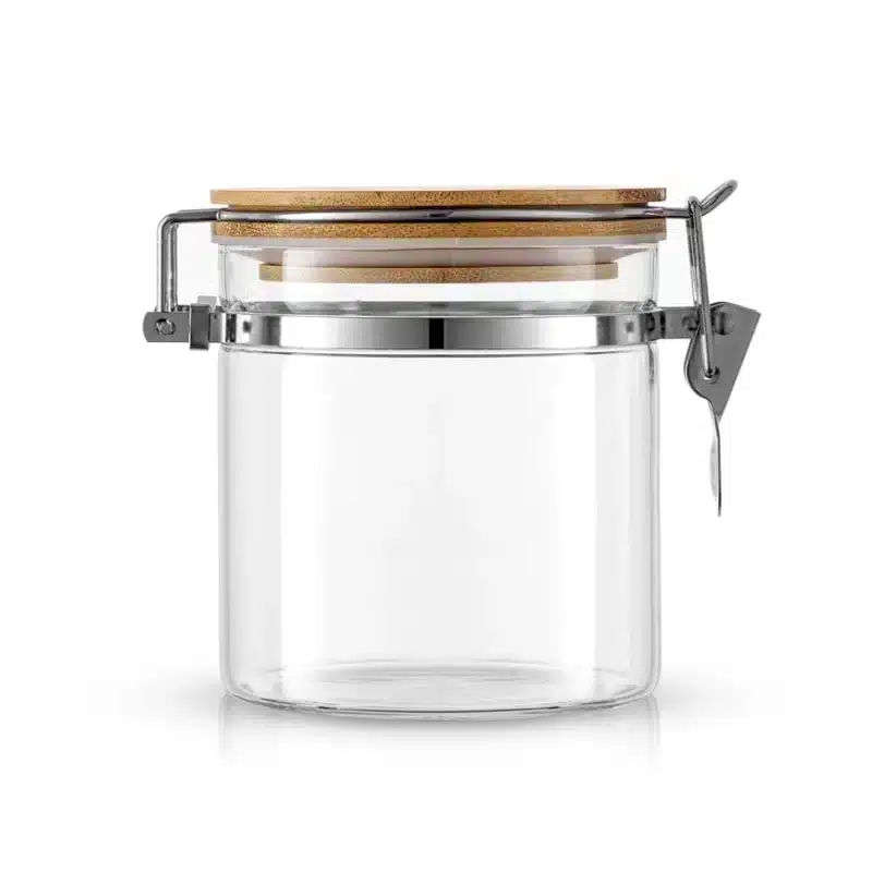 Borosilicaatglazen Potten Met Bamboedeksels