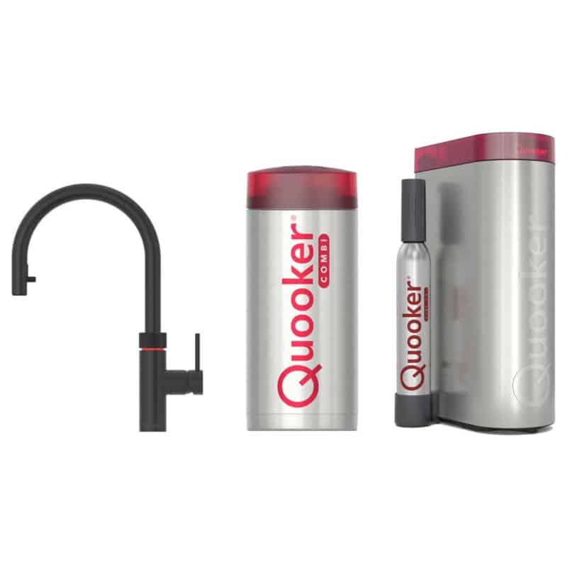 Quooker Flex Zwart met Combi Boiler + CUBE