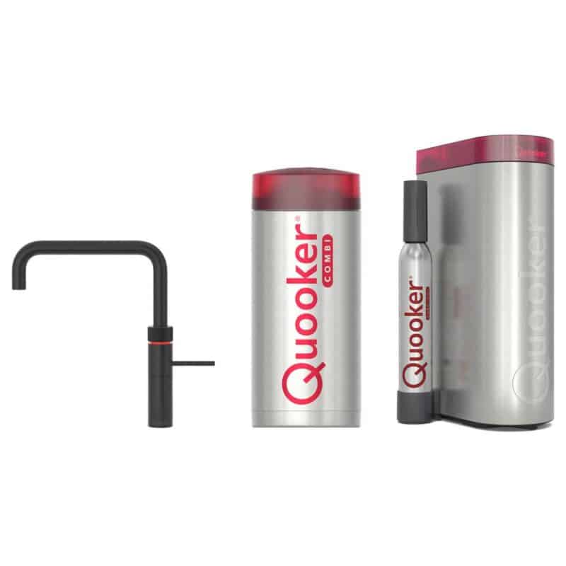 Quooker Fusion Square Zwart met Combi Boiler + CUBE