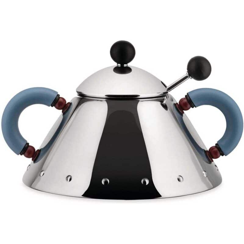 Alessi 9097 Suikerpot Lepel Iconisch Design van Michael Graves Blauw