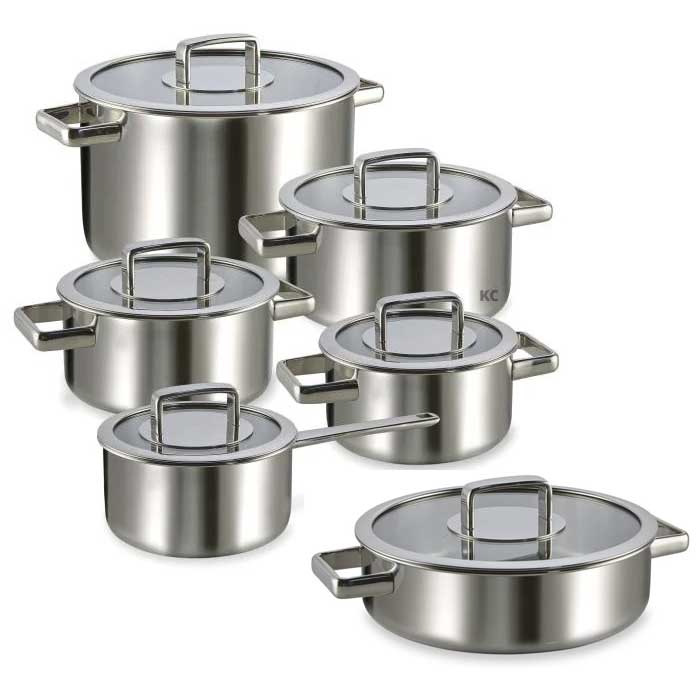 Habonne Royal Tri-Ply Kookpannenset 6-delig - RVS + Gratis Hapjespan