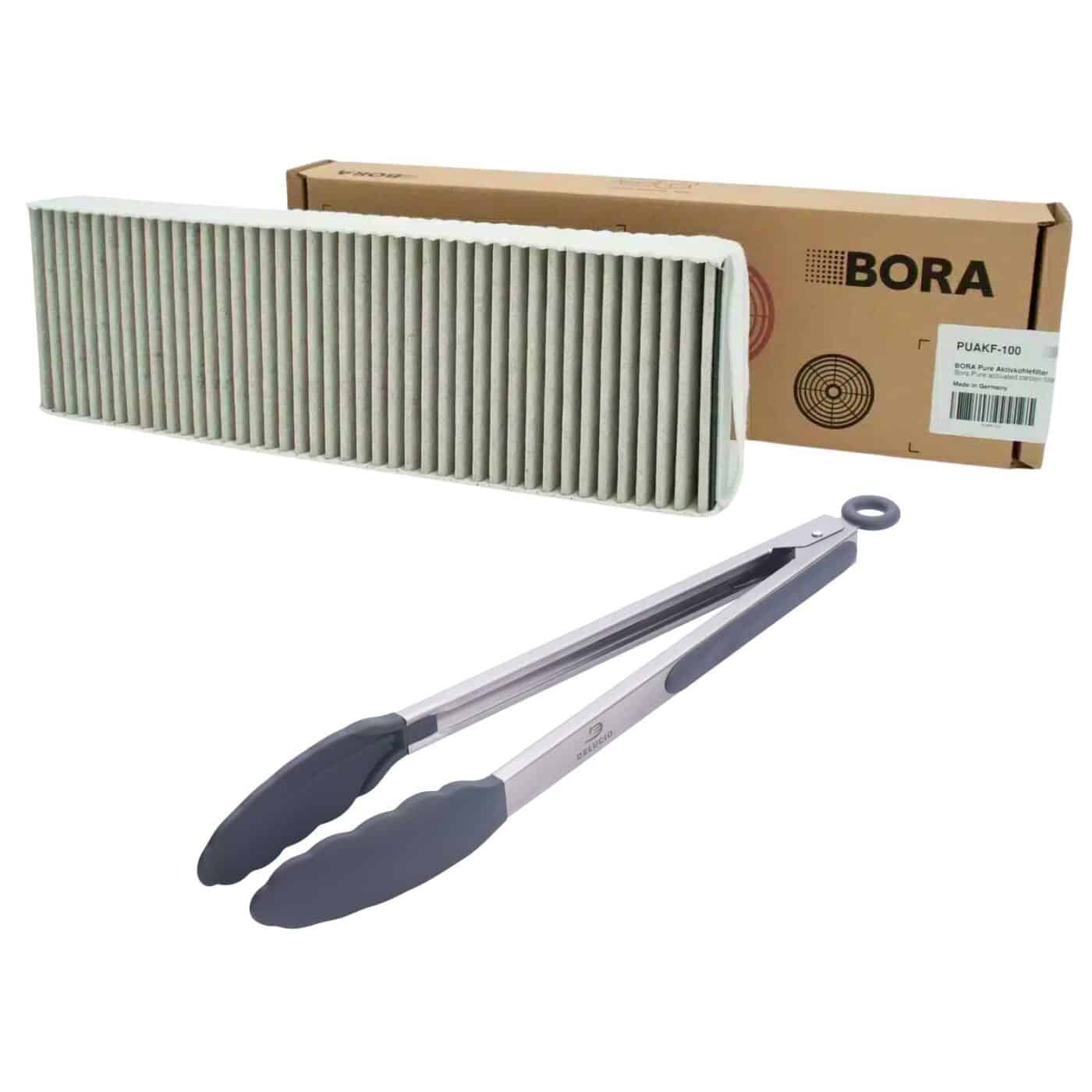 BORA PUAKF Filter + Delucio RVS Serveertang Grijs – Combi Deal